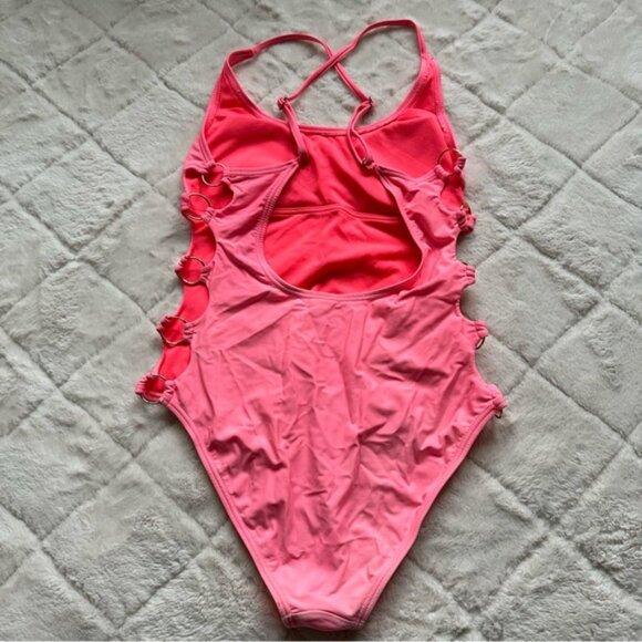 California Sunshine | Pink Cutout One-Piece Swimsuit | Size Medium - Picture 4 of 12